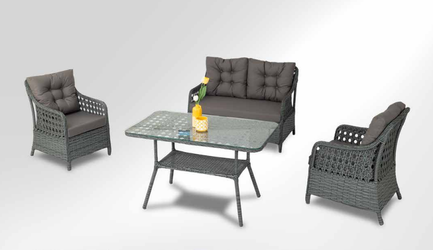 Lotus Rattan Oturma Grubu Antrasit Lotus Rattan Oturma Grubu Antrasit